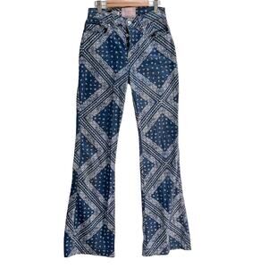Revice La La Land Bandana Print Flares Jeans Laguna Blue Rodeo Western Size 25